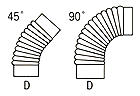 煙突エルボE-45°-D、E-95°-D（ジャバラ式）