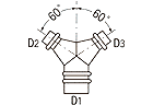 WRE60°管 WRE60°-D1×D2×D3
